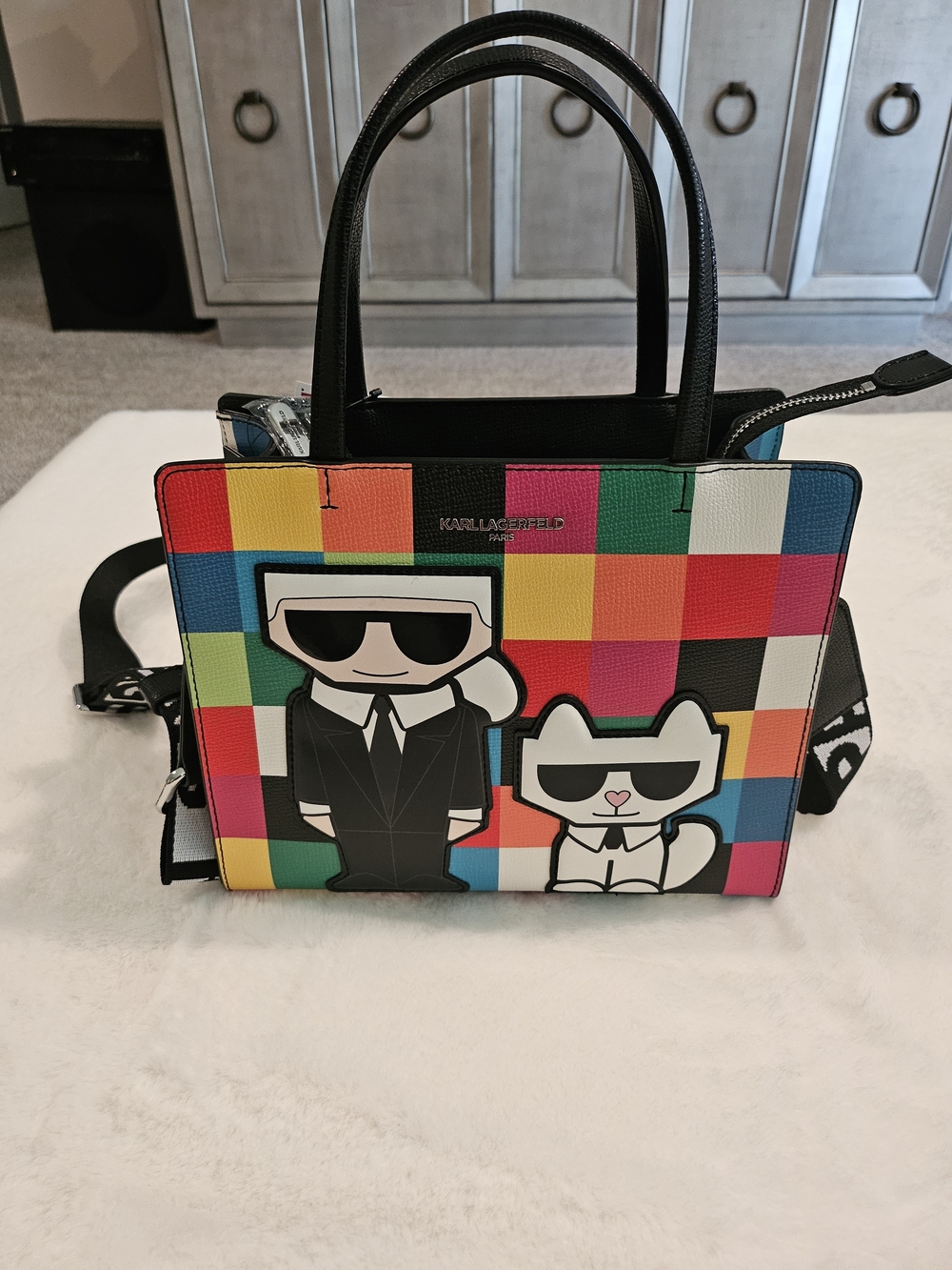 Karl Lagerfeld Multi-Color Statement Handbag with Characters (One Size)